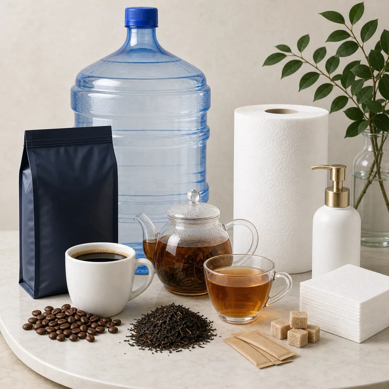 Ofislər üçün su, çay, qəhvə, salfet və gigiyena məhsulları